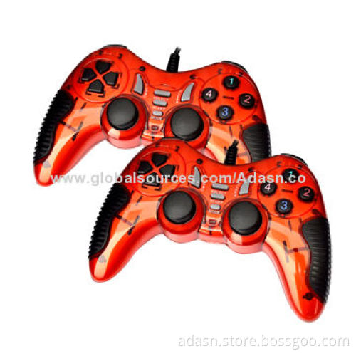Wired PC USB twin game controller with double vibration, various color, factory cheap price